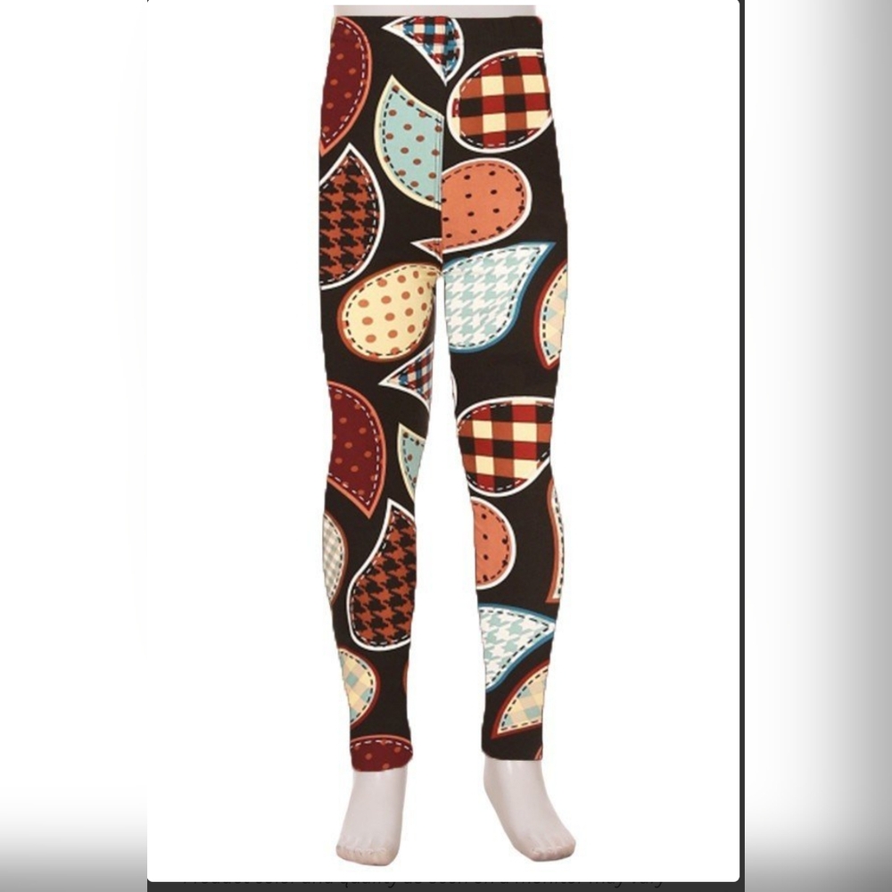 Kids Paisley & Plaid Print Leggings